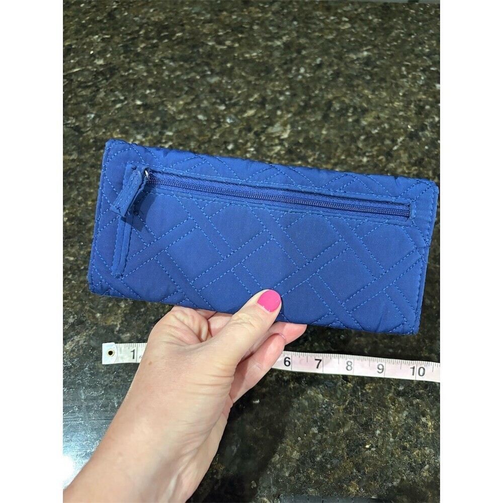 Vera Bradley Set of 2 Wallets Electric Blue Trifold + Black Zip ID Key - Picture 4 of 13